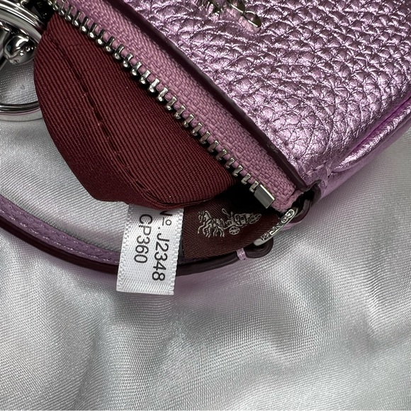 COACH MINI NOLITA BAG CHARM- METALLIC LILAC CP360 NWT - Picture 3 of 5